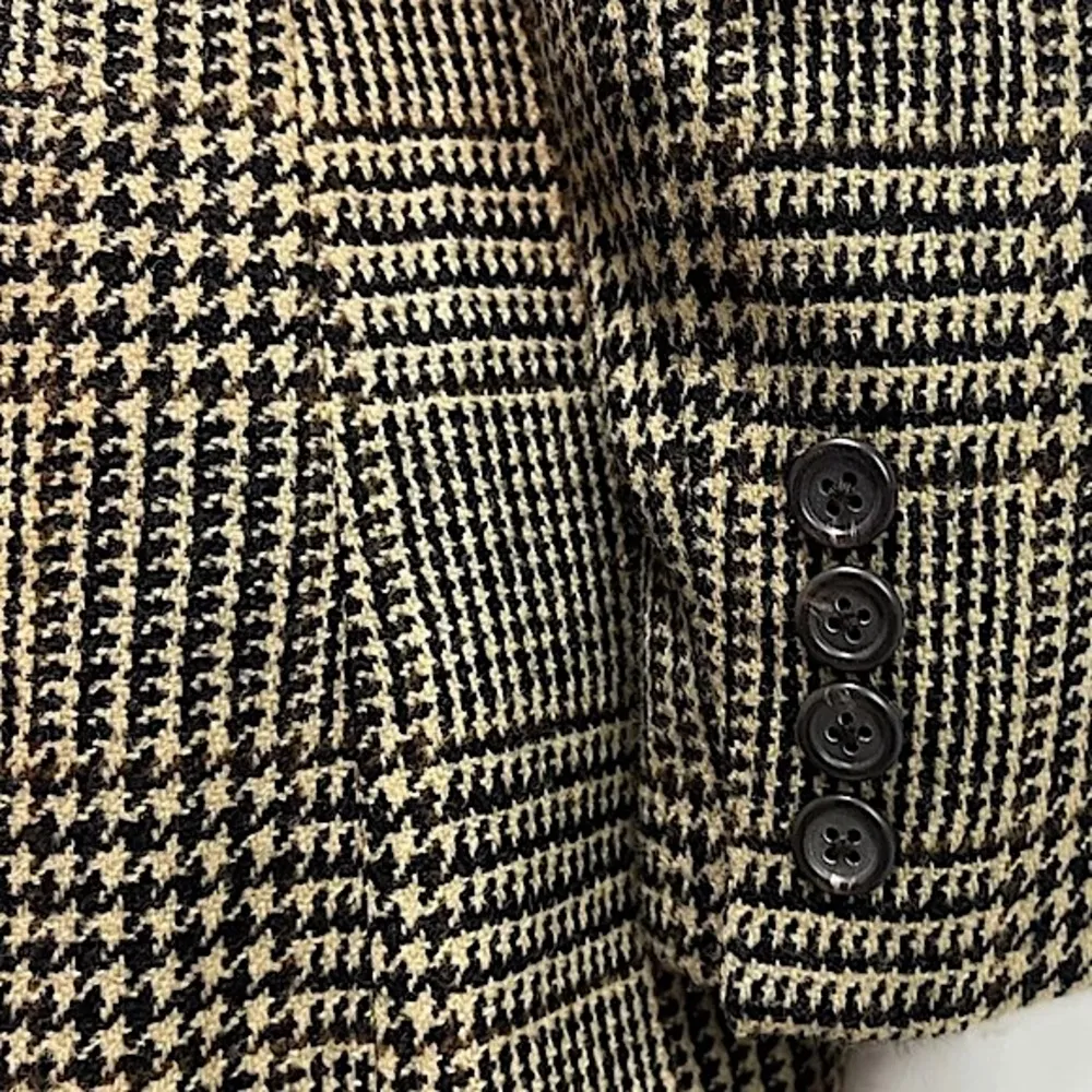 Ralph Lauren  Black Brown Houndstooth Plaid Single Breasted 4 Button Front Blazer - Image 7