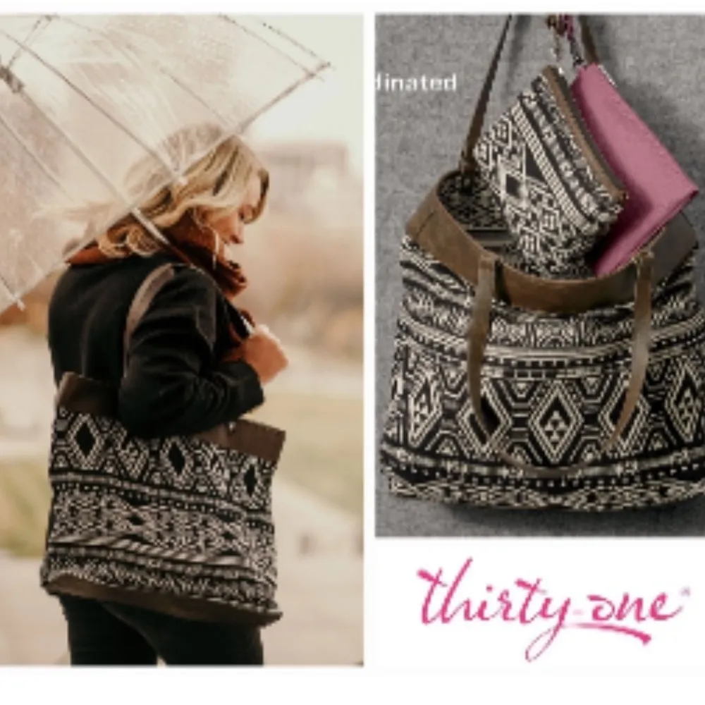 Thirty One Rio Weave Reversible Tote Black - Image 8