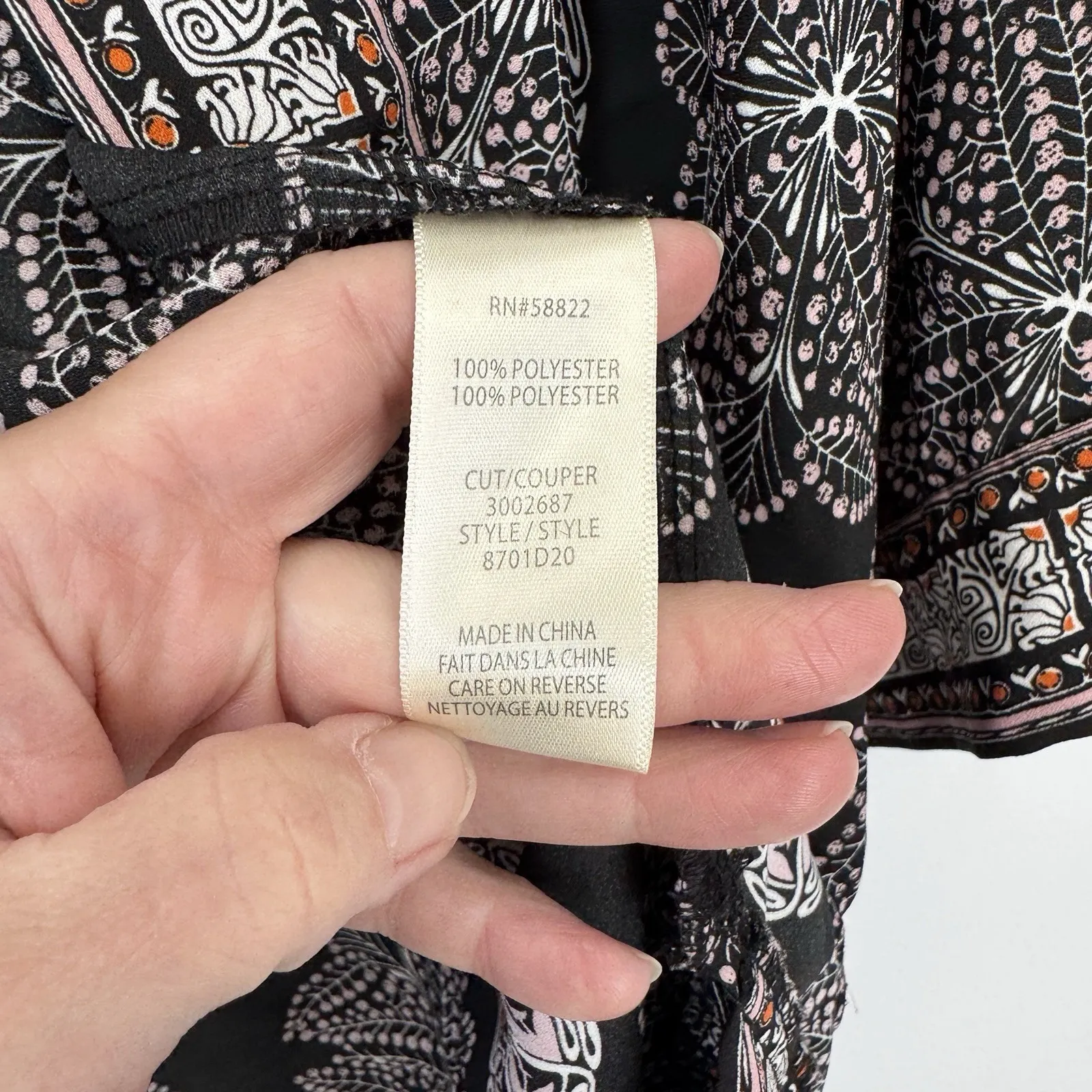 Max Studio Kimono Cardigan Womens Medium Black Pink Boho Polyester Whimsigoth - Image 7