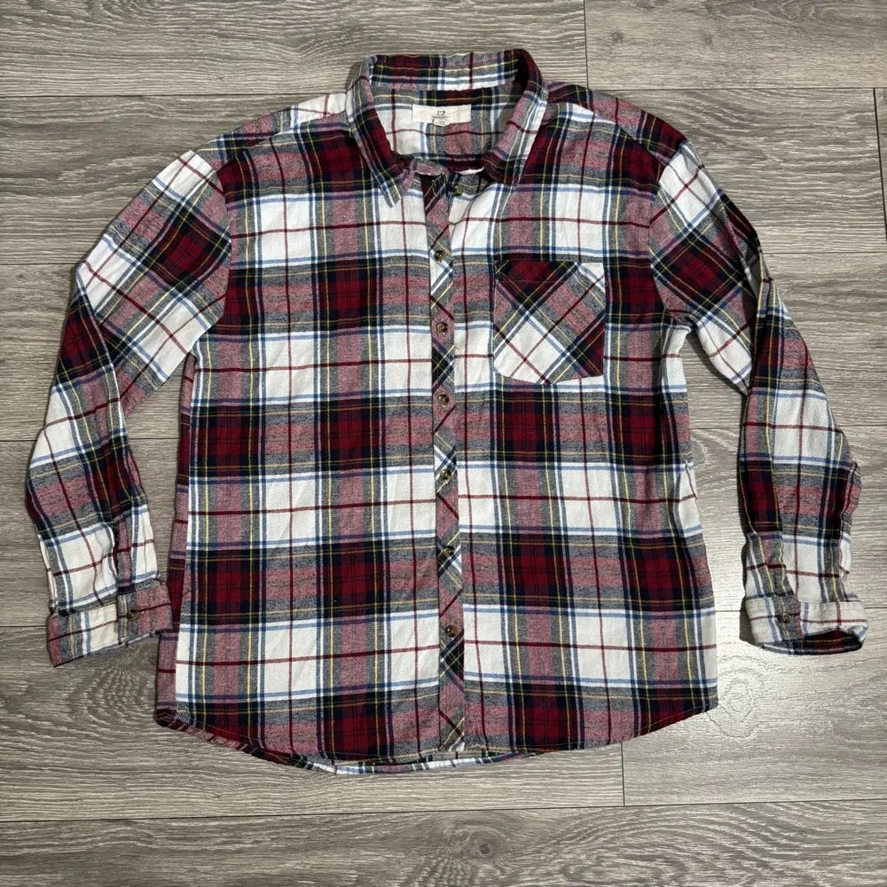 Thread & Supply Women Multicolor Collard Long Sleeves Relaxed Plaid Shirt Sz XL White - Image 10