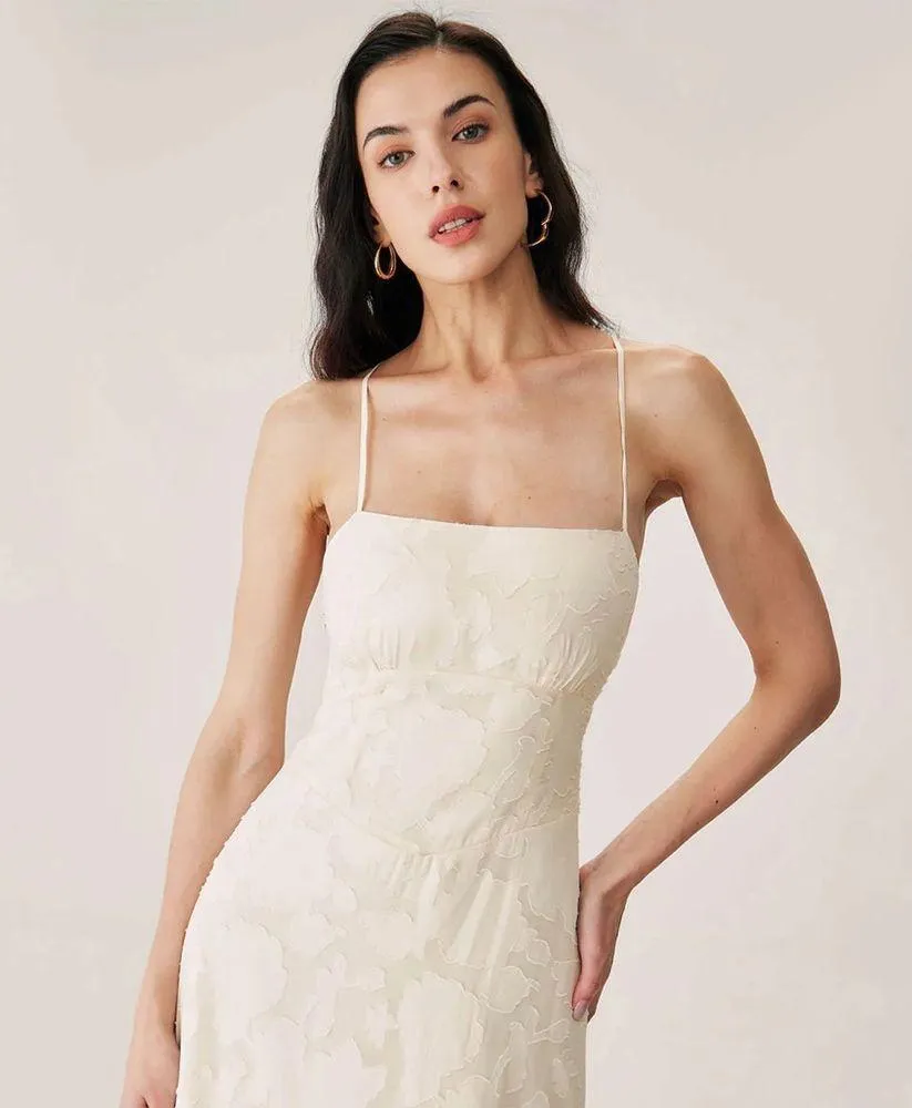 RIHOAS Apricot Jacquard Corset Slip Maxi Dress 75 Size L - Image 4