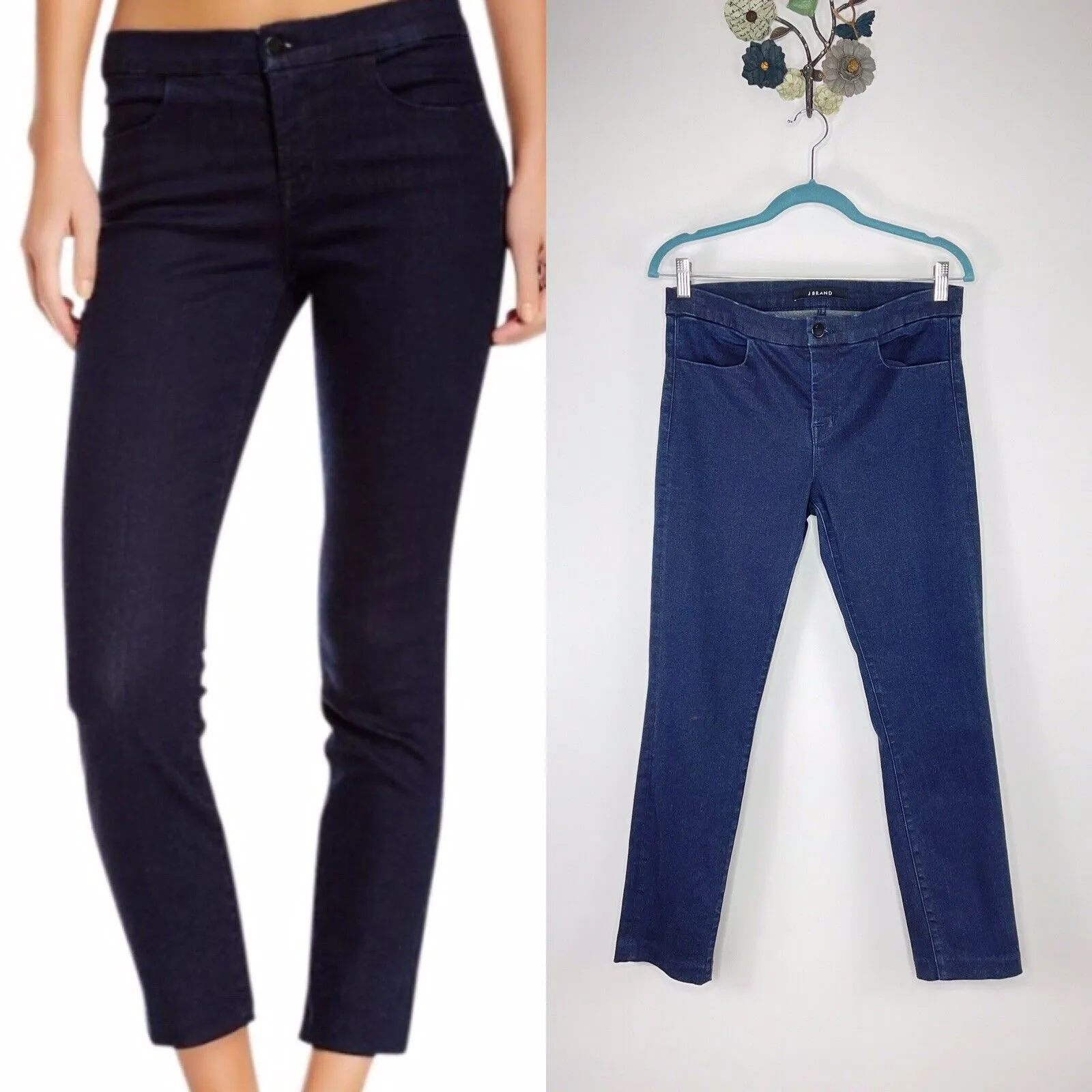 J Brand Inkwell Tailored Crop Mid Rise Stretch Ankle Jeans Pants Size 28 - Image 2