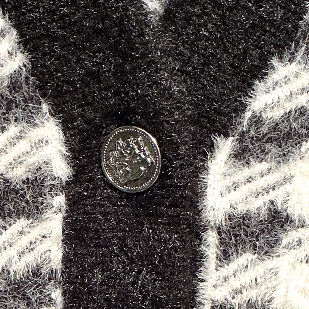 CYRUS Houndstooth Cardigan S 20” p2p Black/White $110 Retail NWT - Image 6