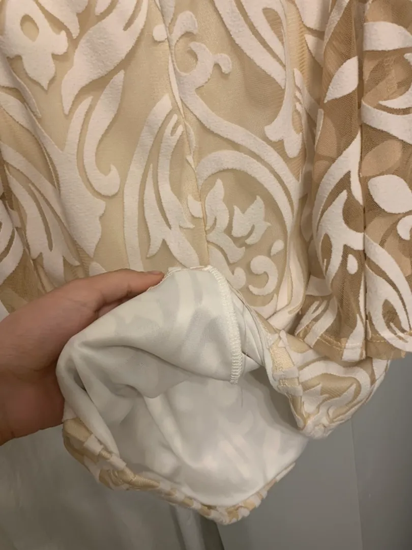 White Over Shoulder Bell Sleeve Dress - Image 4