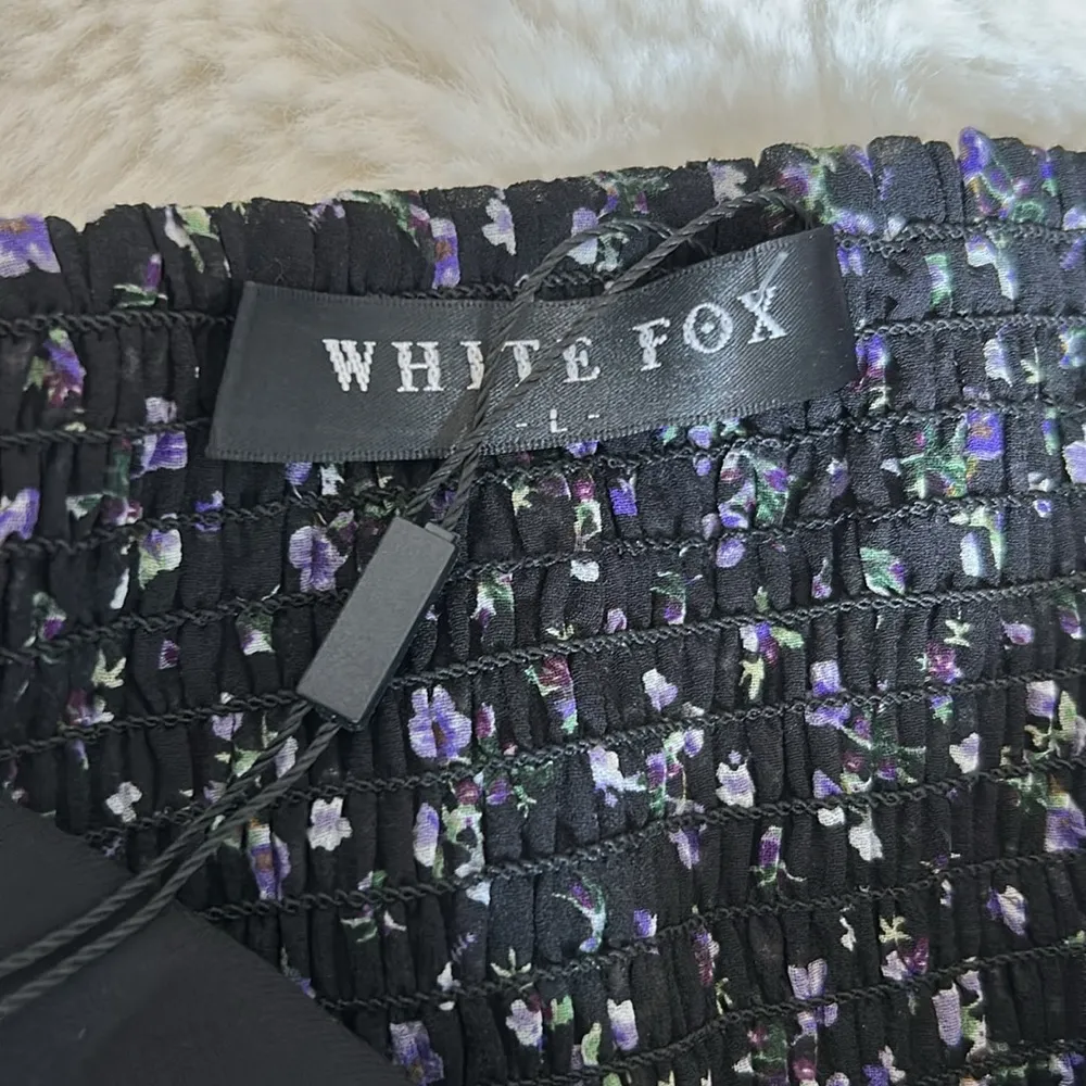 White Fox Marina Mini Dress Black Floral - Image 10