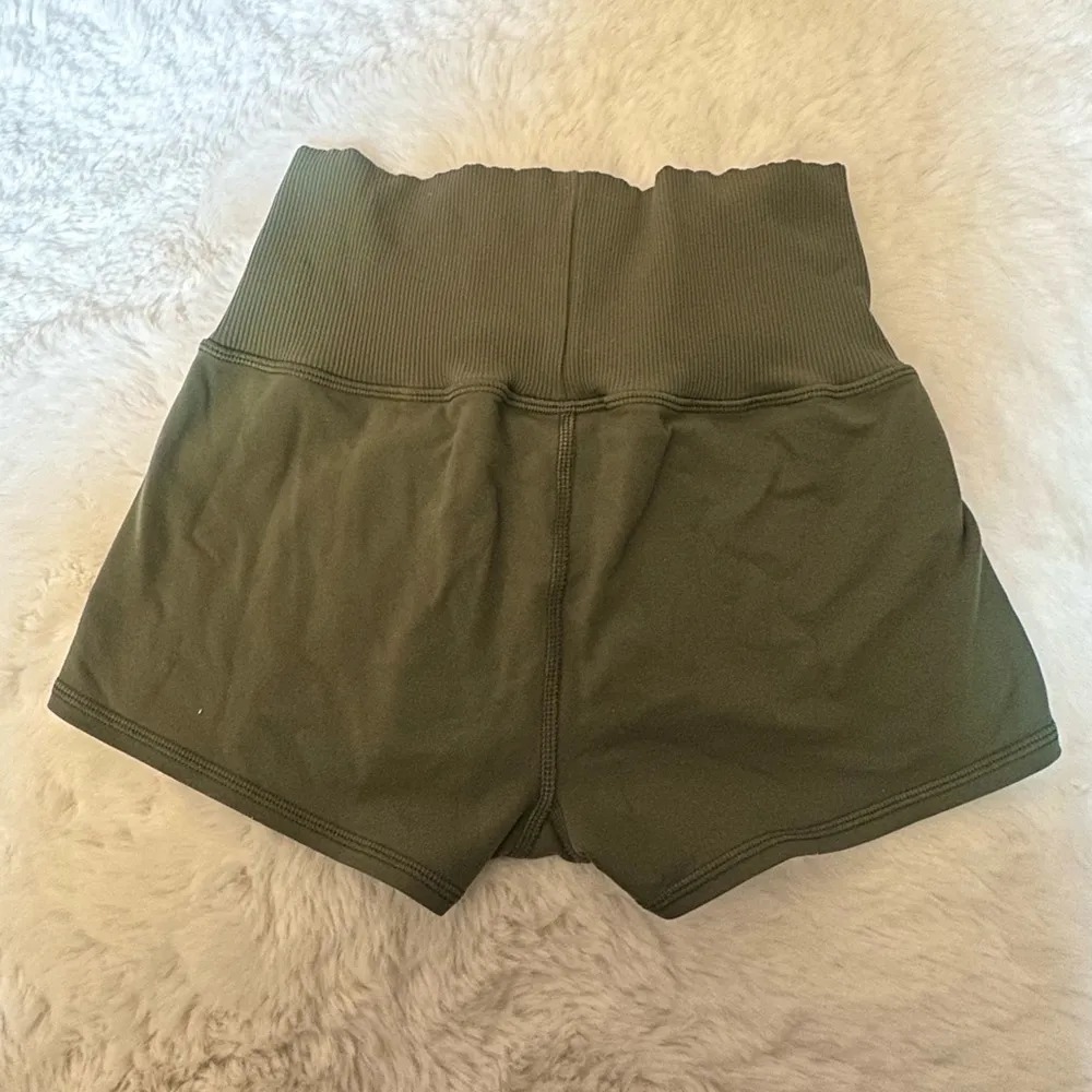 Women's Olive High-Waist Shorts - Image 2
