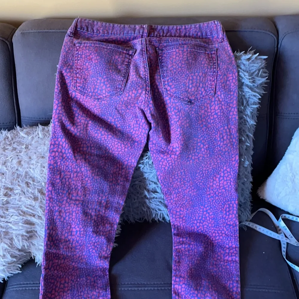 GAP Pink & Blue Animal Print Skinny Jeans Size 28 - Image 4