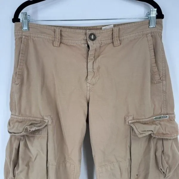 Y2K Lucky Brand Women’s Utility Cargo Tan Loose Fit Pants Size 10 Long‎ Tan - Image 5