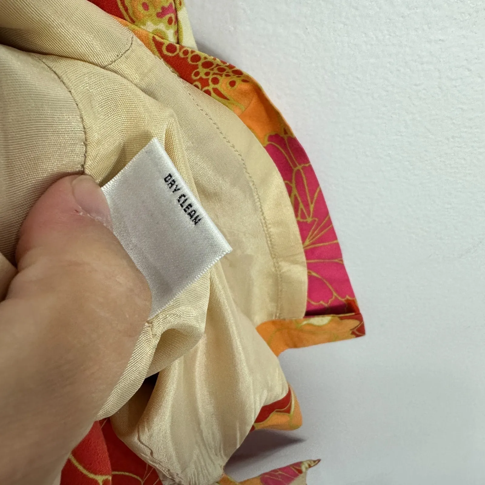 Talbots Petites 6 Floral Cotton Sheath Dress Orange Pink Mod Retro 60s Dopamine - Image 5