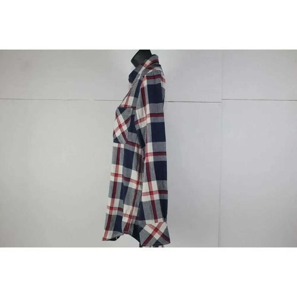 Tna Womens Red Black Cotton Long Sleeve Front Pocket Button Up Shirt Size XS - Image 6