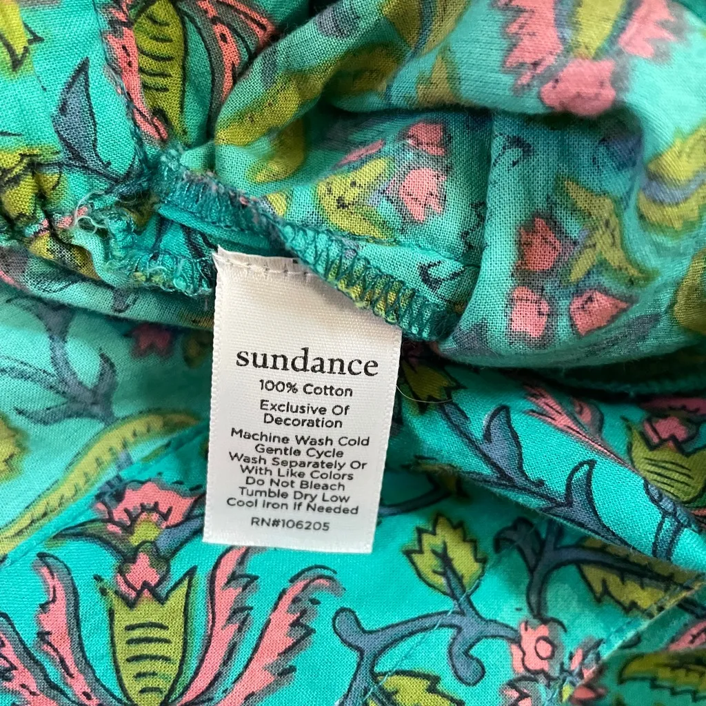 Sundance Vibrant Reef Cotton Cargo Floral Print Teal Pants - Image 14