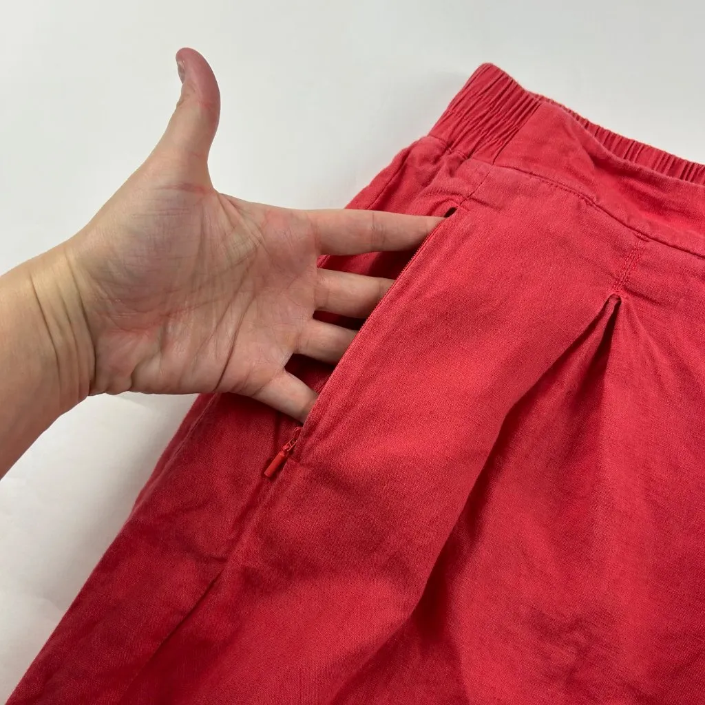 Athleta Watermelon Linen Playa Wide Leg Cropped Pant 16 - Image 3