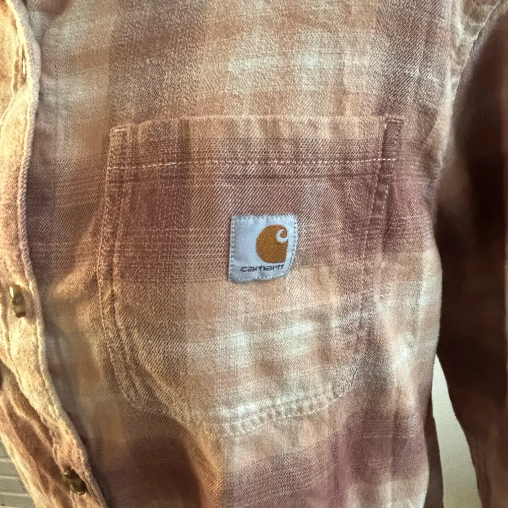 Carhartt Rugged Flex Loose Fit pink medium Flannel‎ - Image 3
