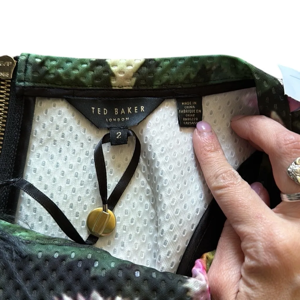 Ted Baker Dollia‎ Kaleidoscope Floral Print Skater Skirt Size 2 - Image 4