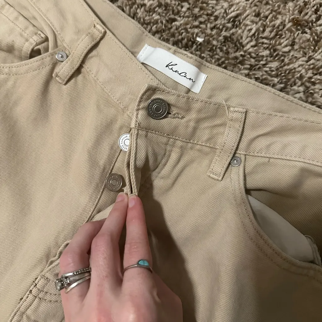 KanCan Women’s Taupe 90's Ultra High Rise Wide Leg Jeans size 11/29 KC7373TP Tan - Image 3