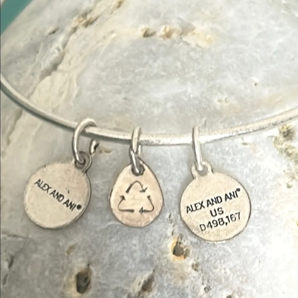 Alex and Ani Elegant Silver Celtic Trinity Path of Life Charm Bangle Bracelet - Image 5