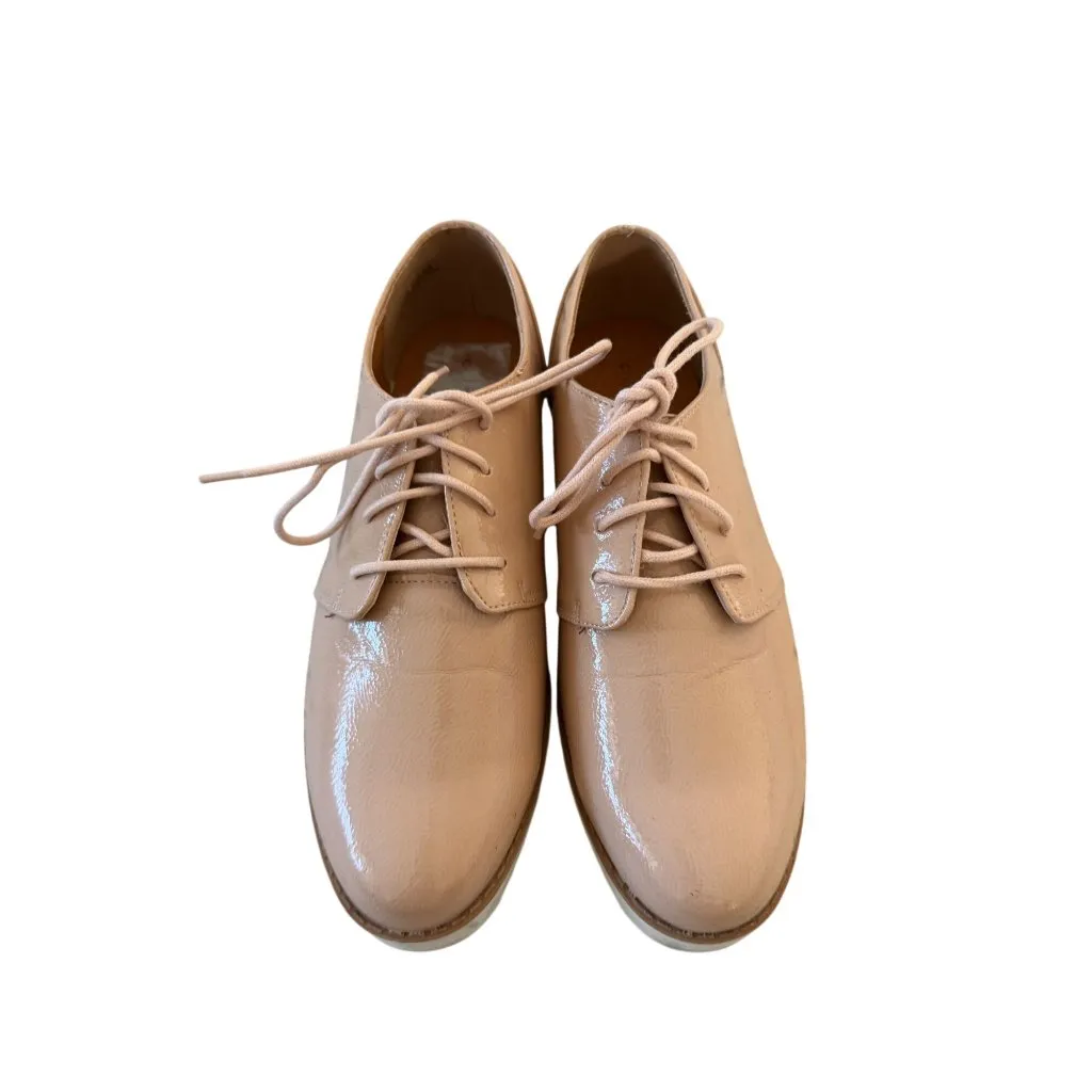 CHINESE LAUNDRY Beige Patent Oxford Lace Up Shoes Size 9.5 - Image 6