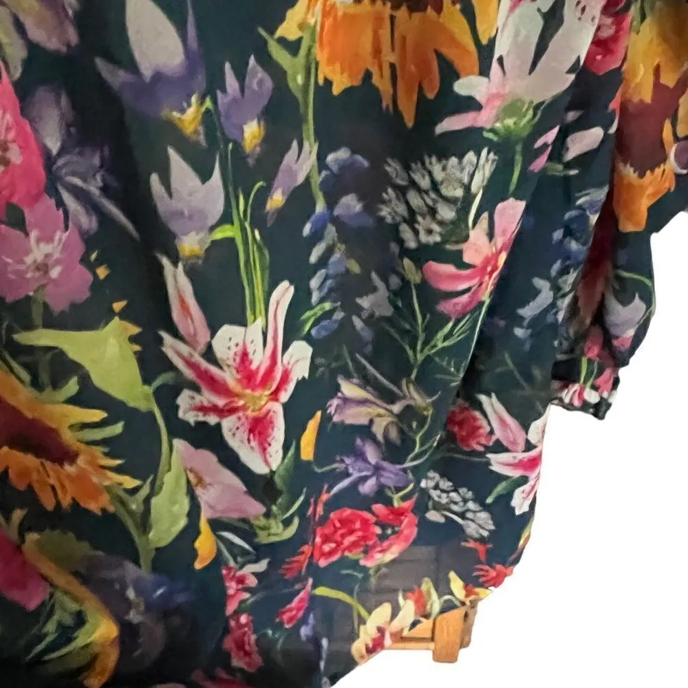 EShakti floral button front tunic women’s size Large-14 - Image 5