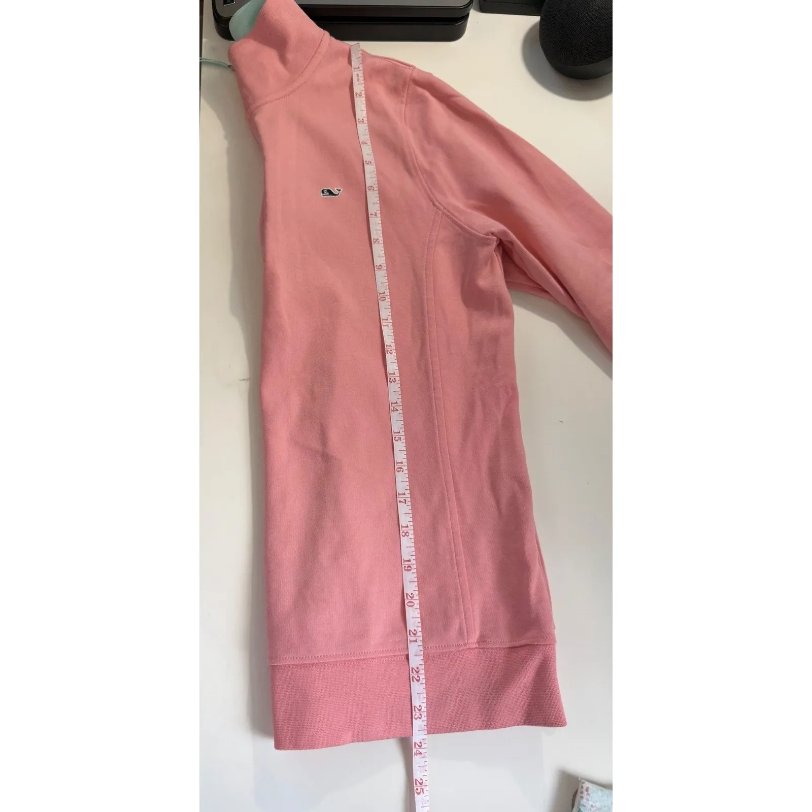 Vineyard Vines Womens Pink Whale Logo Quarter Zip Pullover Sweatshirt‎ Size S - Image 7