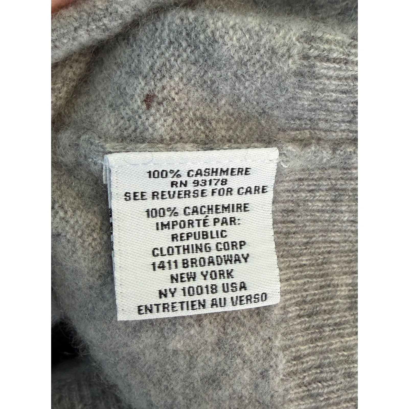 MAGASCHONI Womens Grey 100% Cashmere V Neck Sweater XL - Image 7