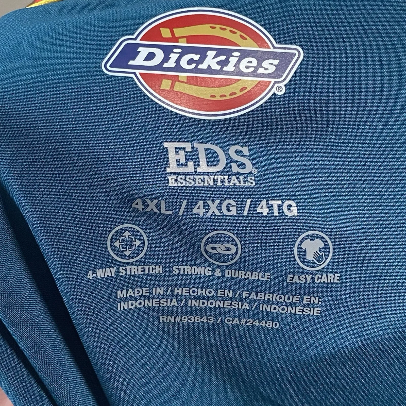 Dickies EDS Essentials Scrub Top Women's Size 4XL DK615 Caribbean Blue NWT - Image 3