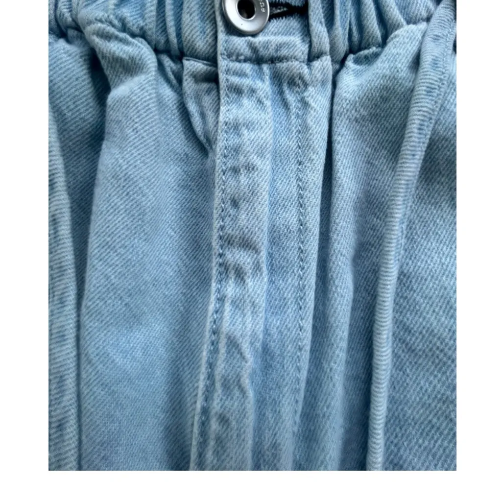 Rag & Bone Straight Pleated Paper Bag Pants Light Indigo Linen Size 25 - Image 8