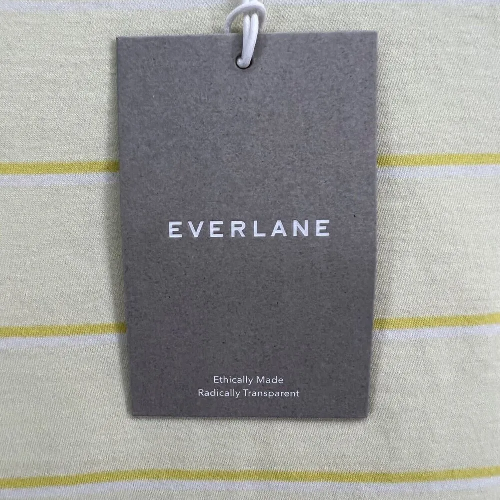 Everlane T Shirt Womens S Butter Yellow Striped Organic Cotton Preppy Casual NEW - Image 12