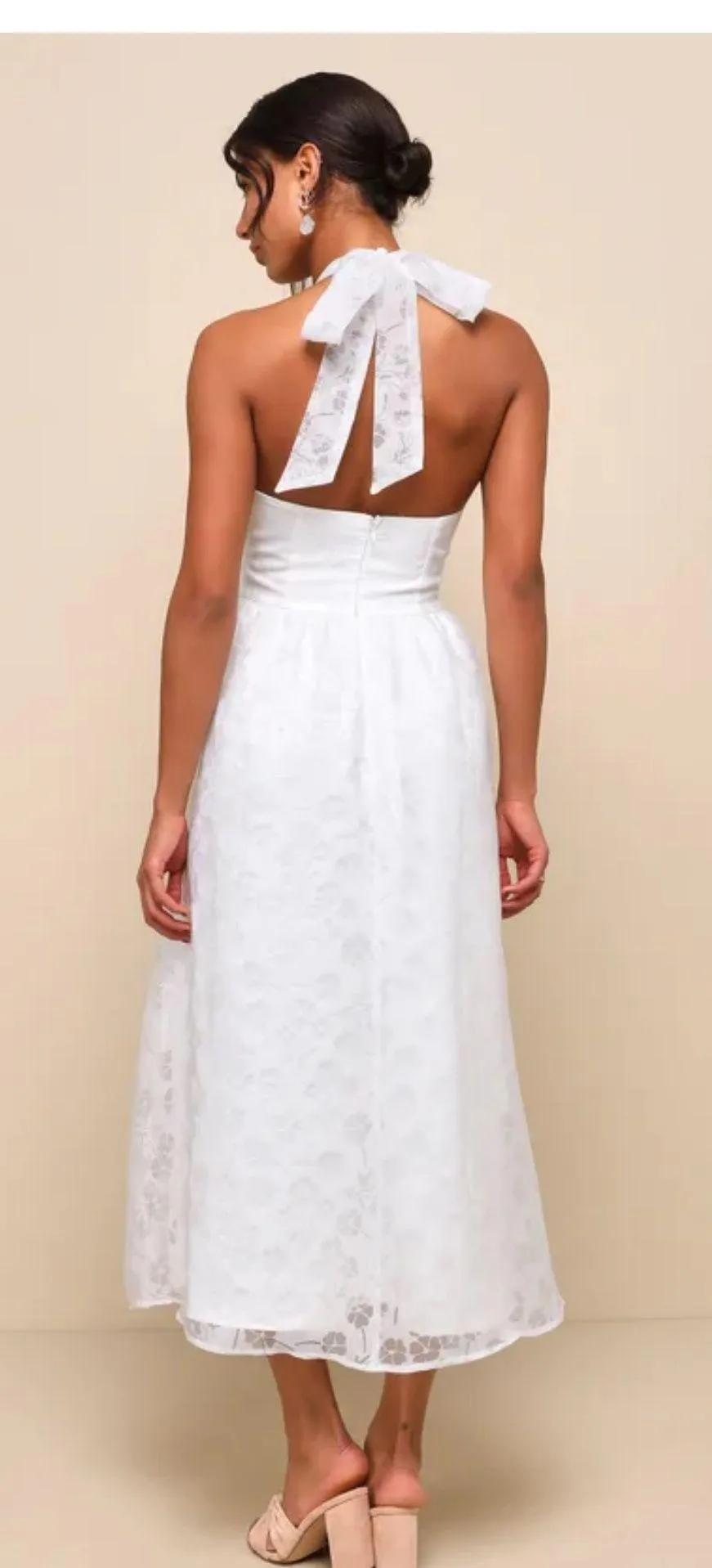 White Midi Dress - Image 3