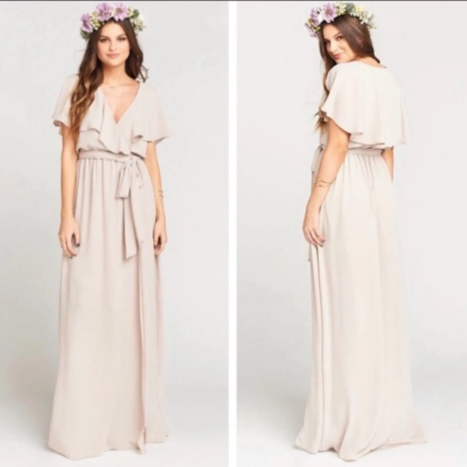 Show Me Your Mumu SMYM Audrey maxi dress - Show Me the Ring crisp tan NEW XS - Image 6