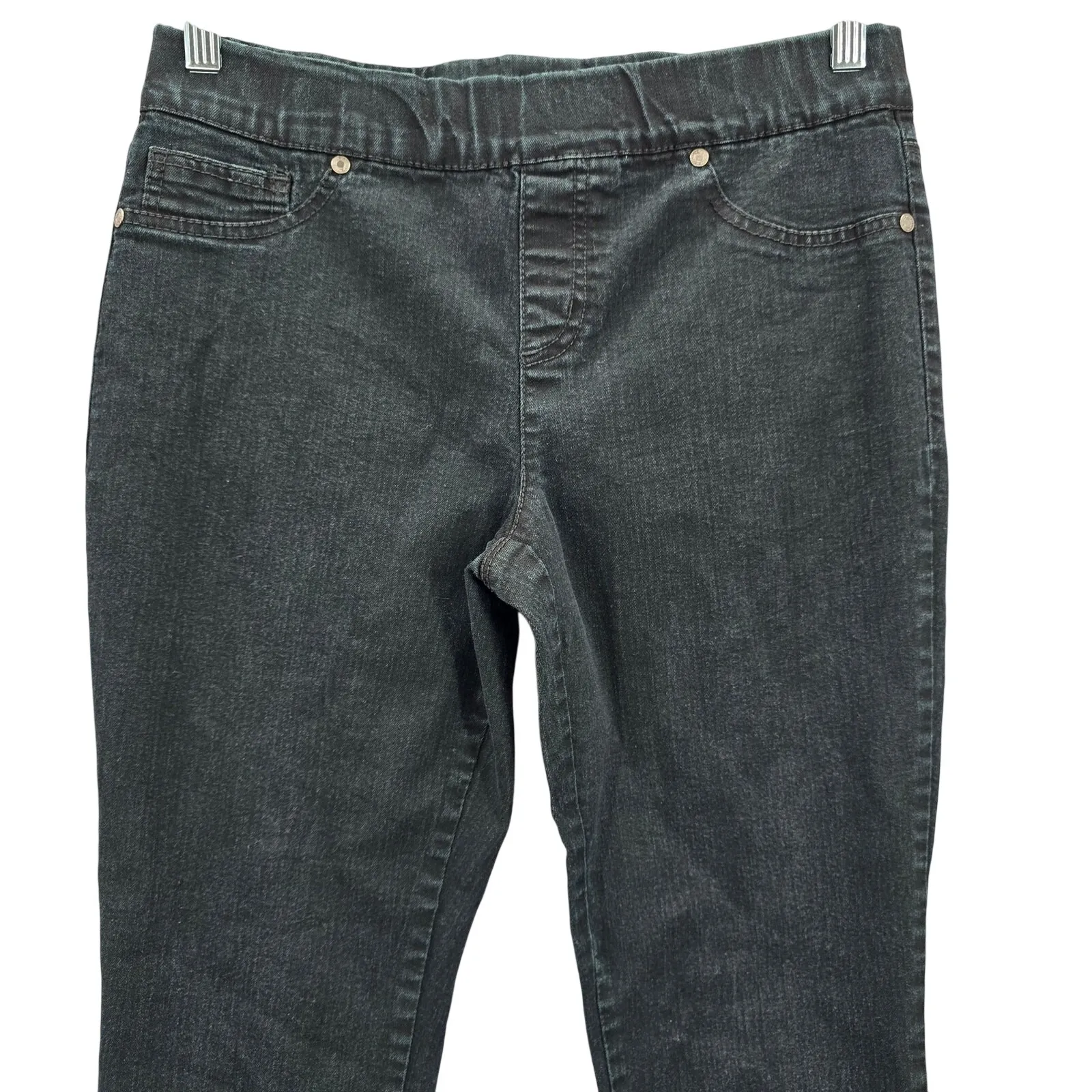 Faded‎ Glory Black Skinny Pullon Jeggings Straight Cotton Stretch M Medium 10 - Image 3