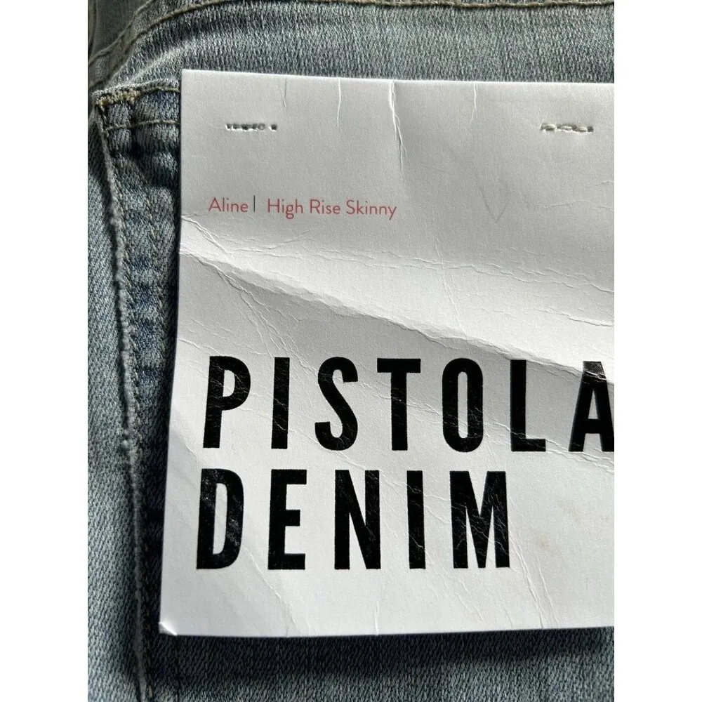 Pistola Anthropologie Aline High-Rise Skinny Crop Jeans Wave Blue Size 27 - Image 8