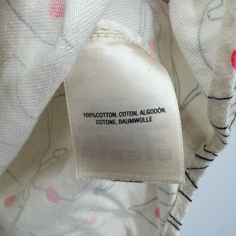 Maeve Anthropologie Bethesda Flannel Printed Blouse floral Top Ivory size small - Image 11