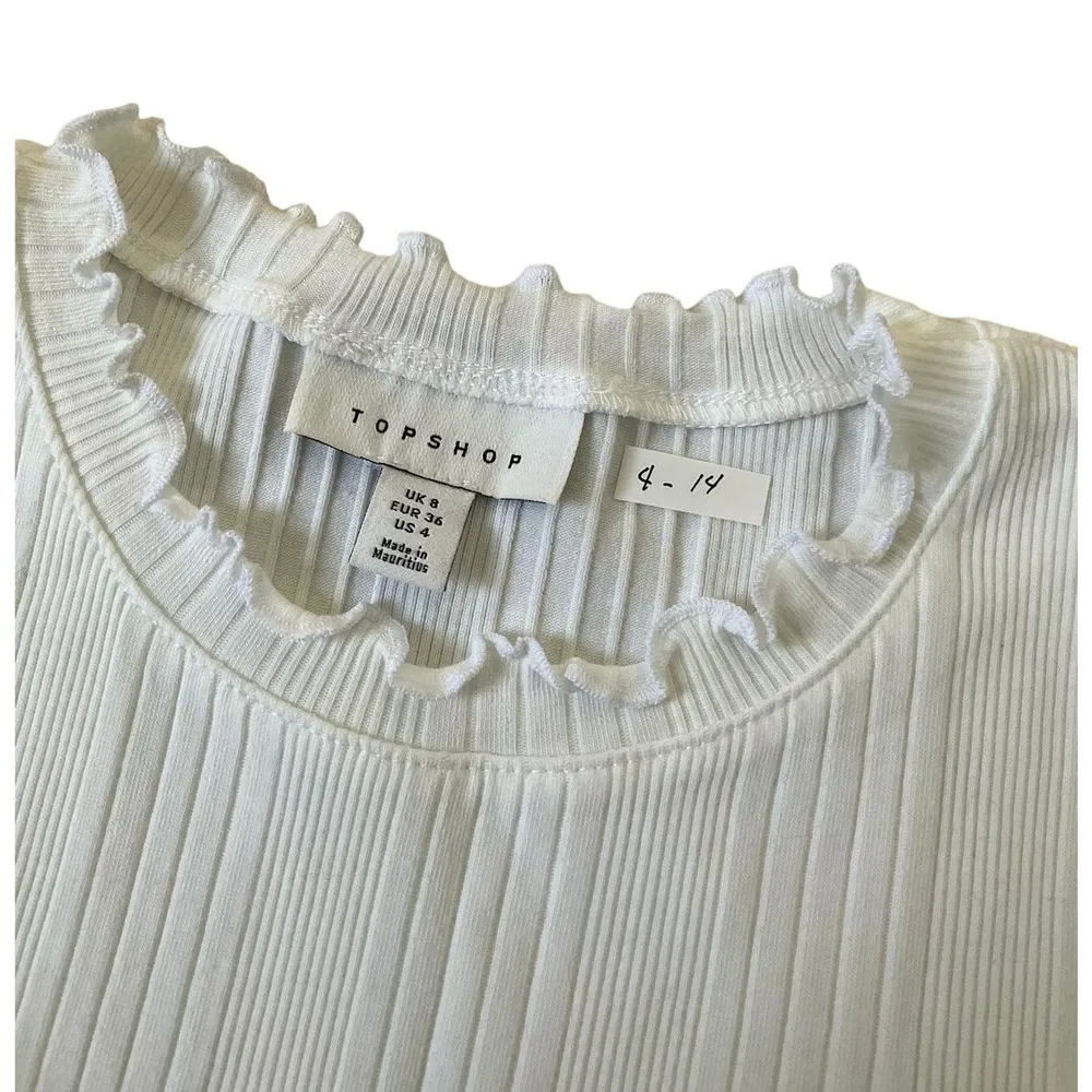Topshop White Crop Top Size 4 (4-14) - Image 4