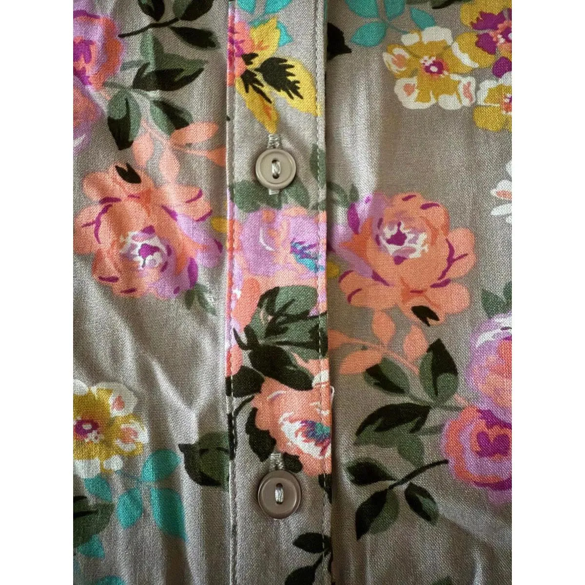 NEW Hasting & Smith Women's Blouse Shirt Size 1XL 1X Floral Tropical Button Down Purple - Image 5