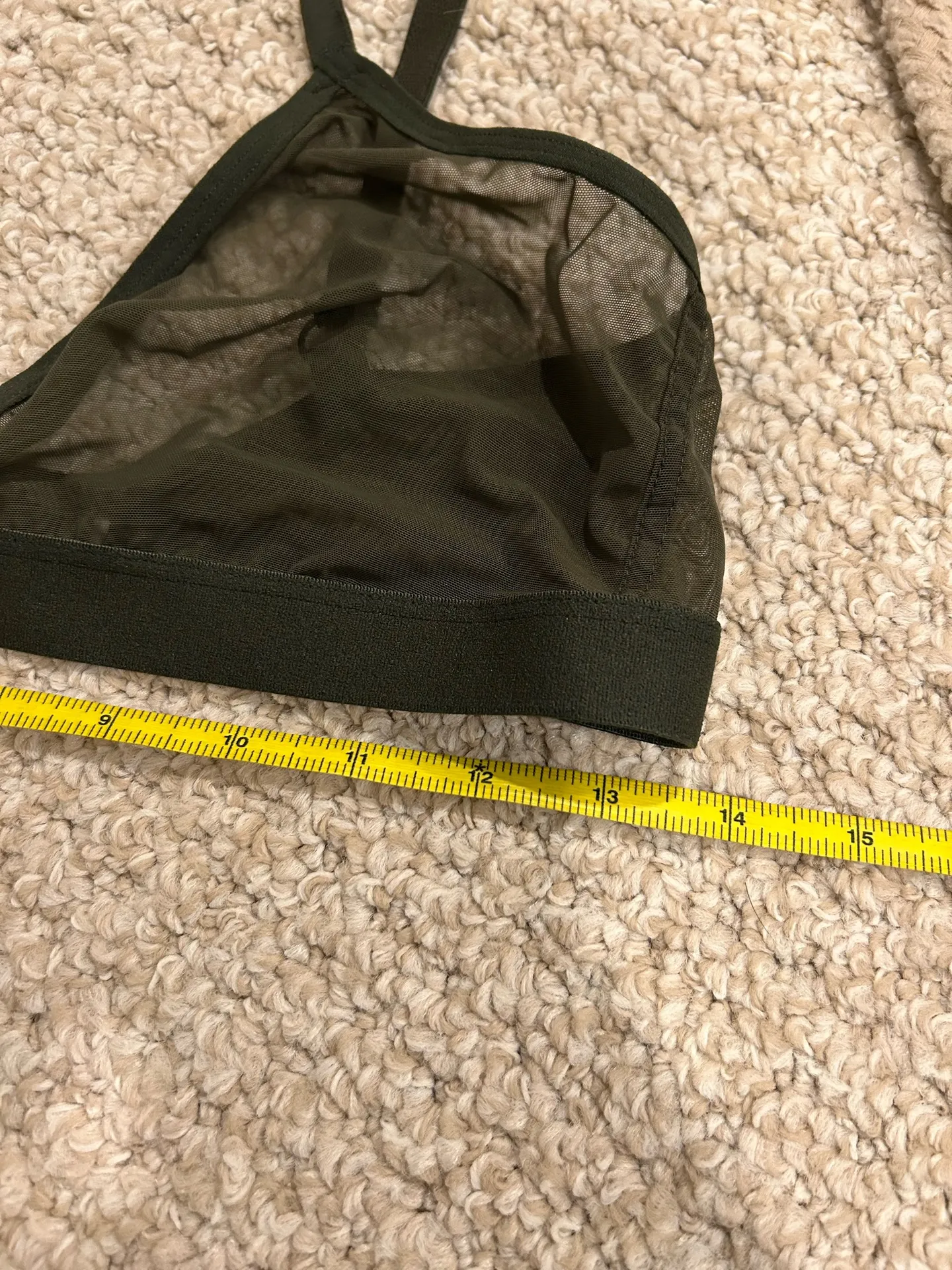 Sheer olive green bralette Size 34 B - Image 8