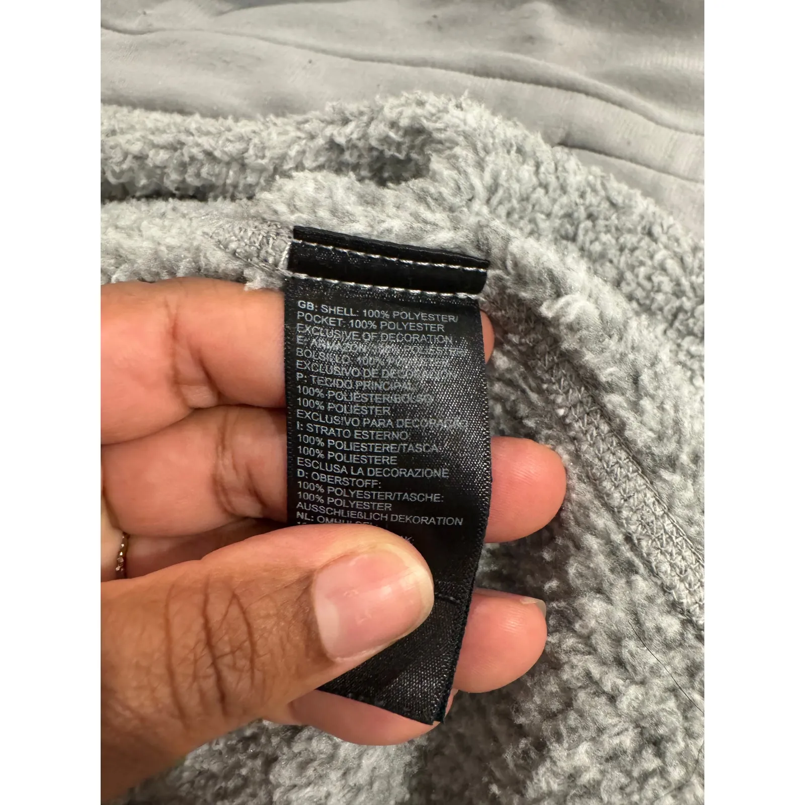 The North Face Womens Medium Gray Sherpa Fleece Hooded Jacket Cozy Snap Front - Image 6