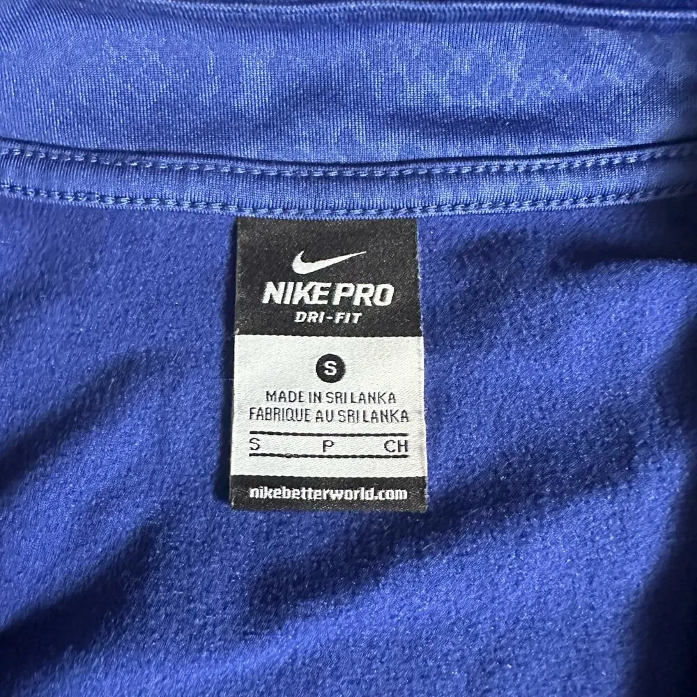 Nike Pro Dri-Fit Quarter Zip Purple Blue Snakeskin Print Long Sleeve Top Small - Image 9