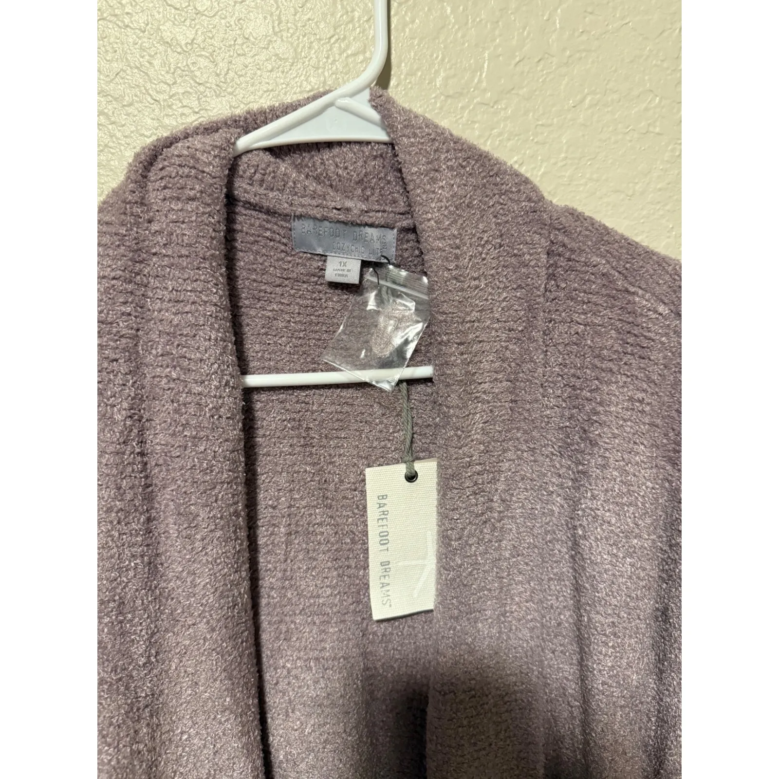 Barefoot Dreams CozyChic Lite Mauve Purple Cardigan Sweater Women's Size 1X - Image 2