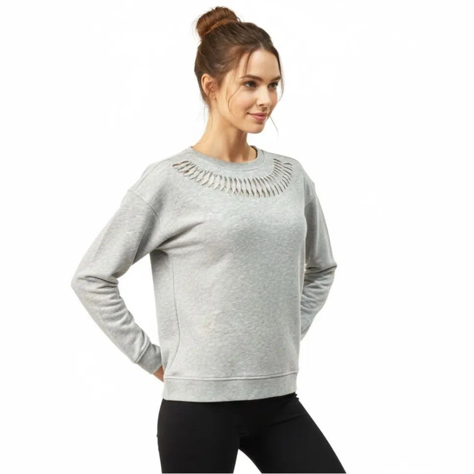 Victoria’s Secret Sport Heather Grey Twist Crewneck Sweatshirt Size XS - Image 13