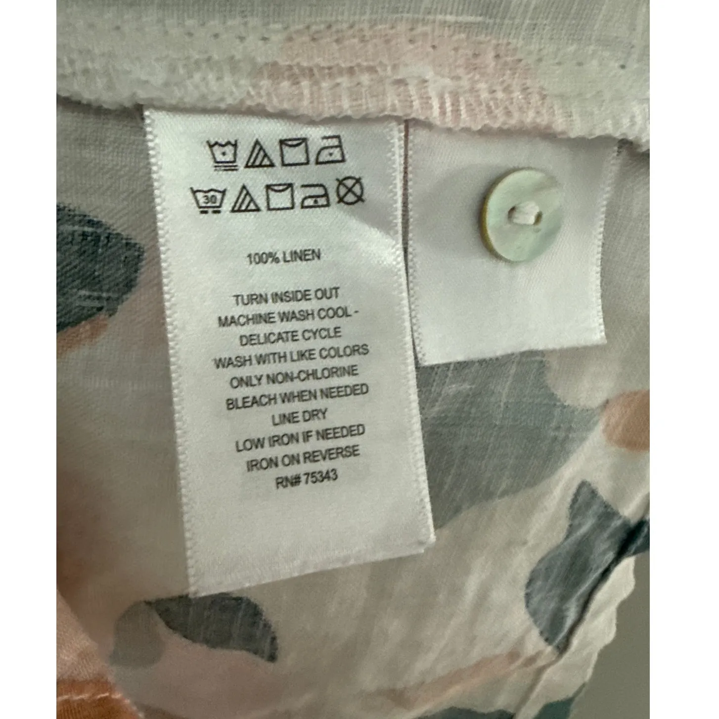 Rachel Zoe Linen Short Sleeve Button Up‎ Tee Shirt Dress Multicolor Size Small - Image 8