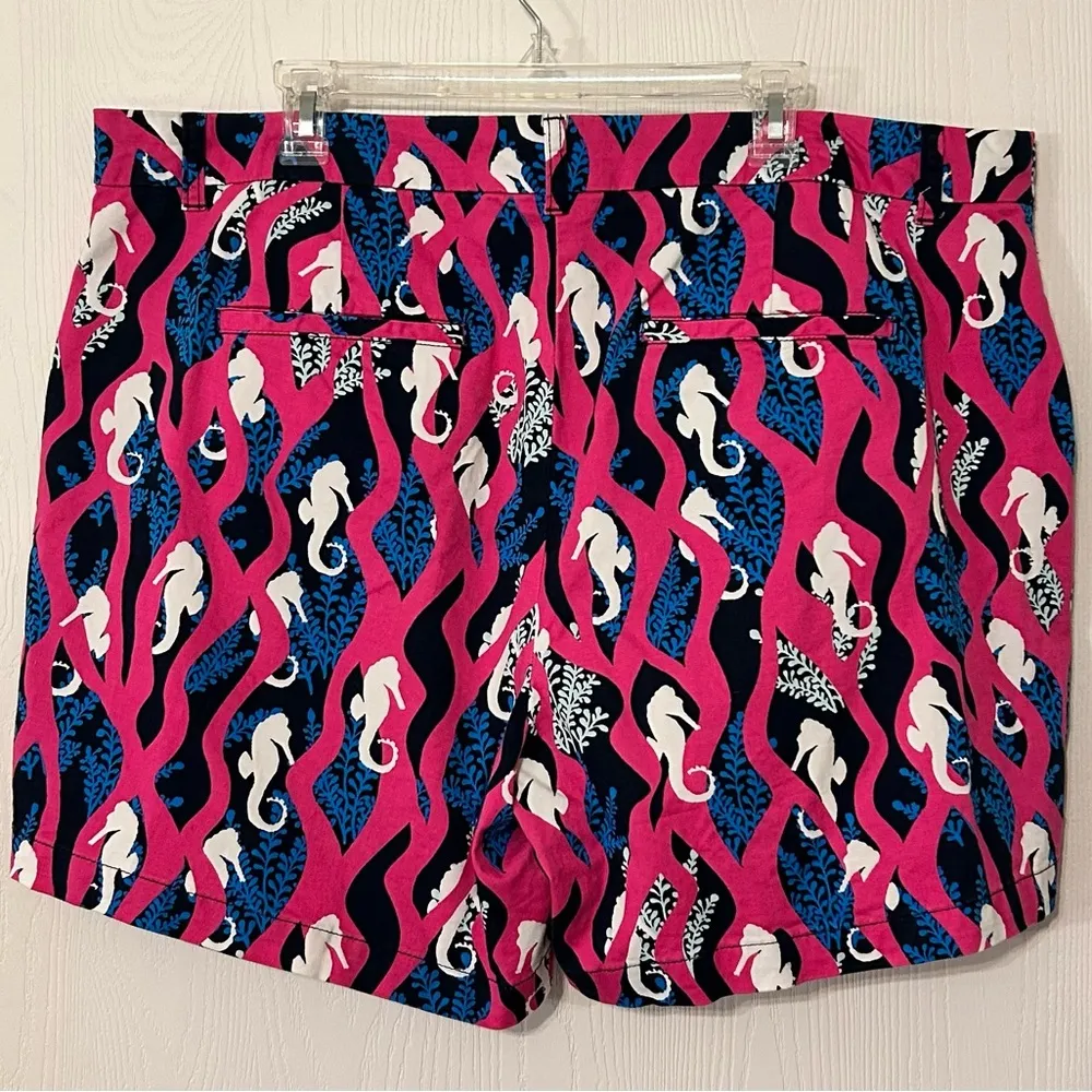 Crown & Ivy Pink and Blue Women's Shorts With Seahorse Print - Image 2