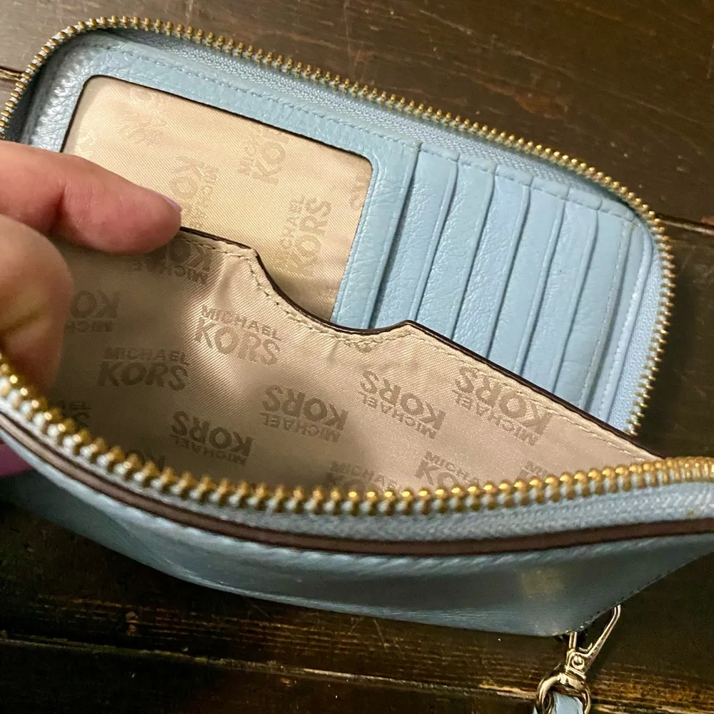 Michael Kors Light Blue Wristlet - Image 4