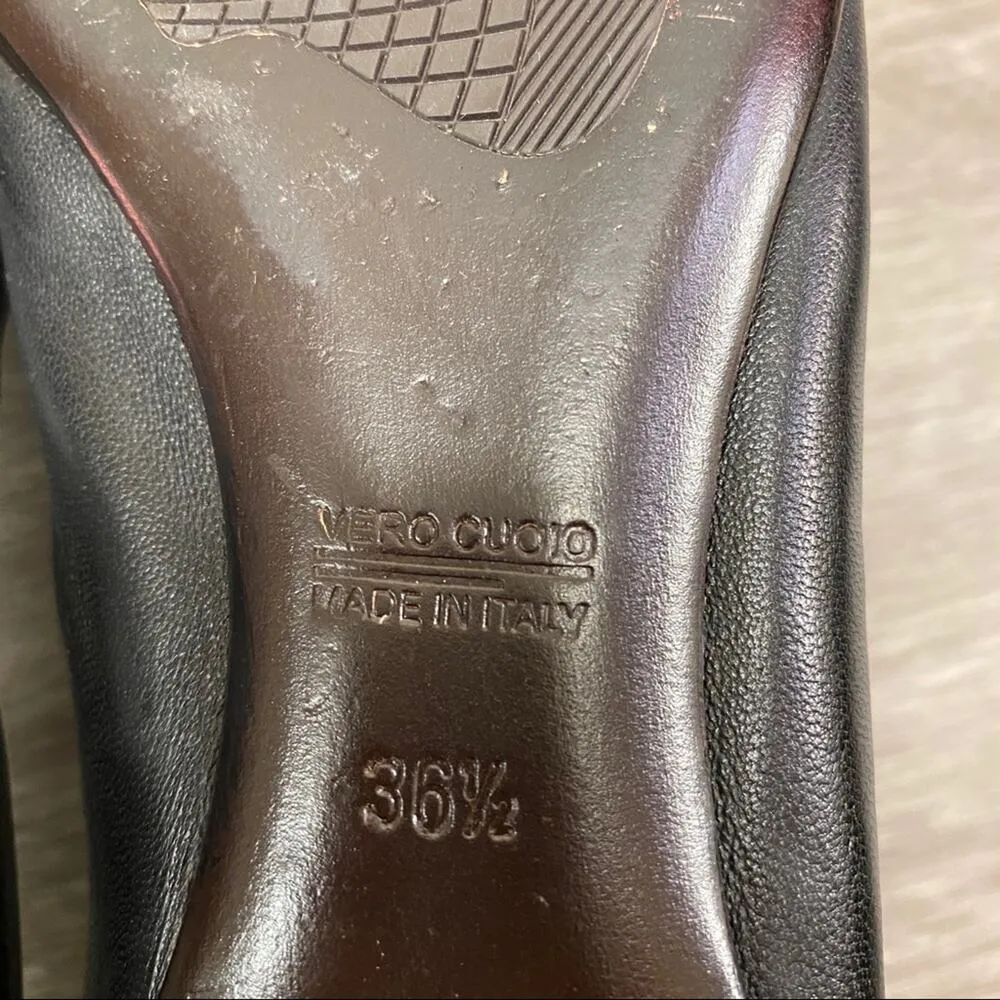 AGL Flats Patent Leather Cap Toe Made in Italy 6.5 Black - Image 8