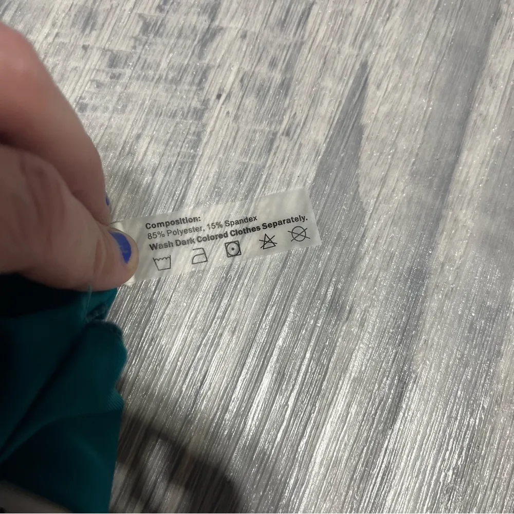 Zaful Teal Green White Floral Swim Suit Bikini Set; Medium - Image 11