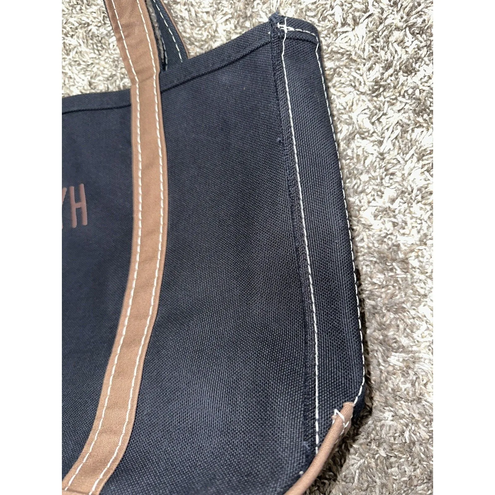 VTG 90s LL Bean Boat & Tote Bag USA Canvas Rare Black Brown medium - Image 5