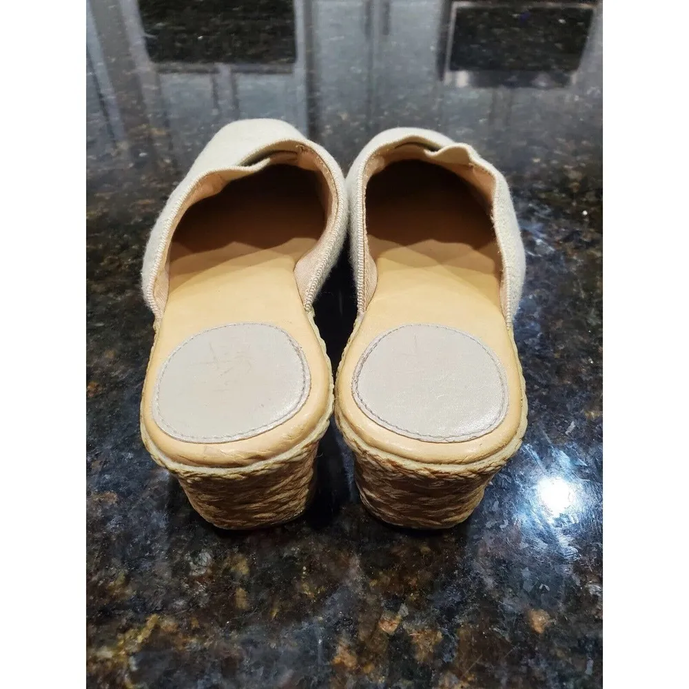 LifeStride Women s Beige Linen Low Heel Slip On Clogs Slipper Size 6 - Image 6