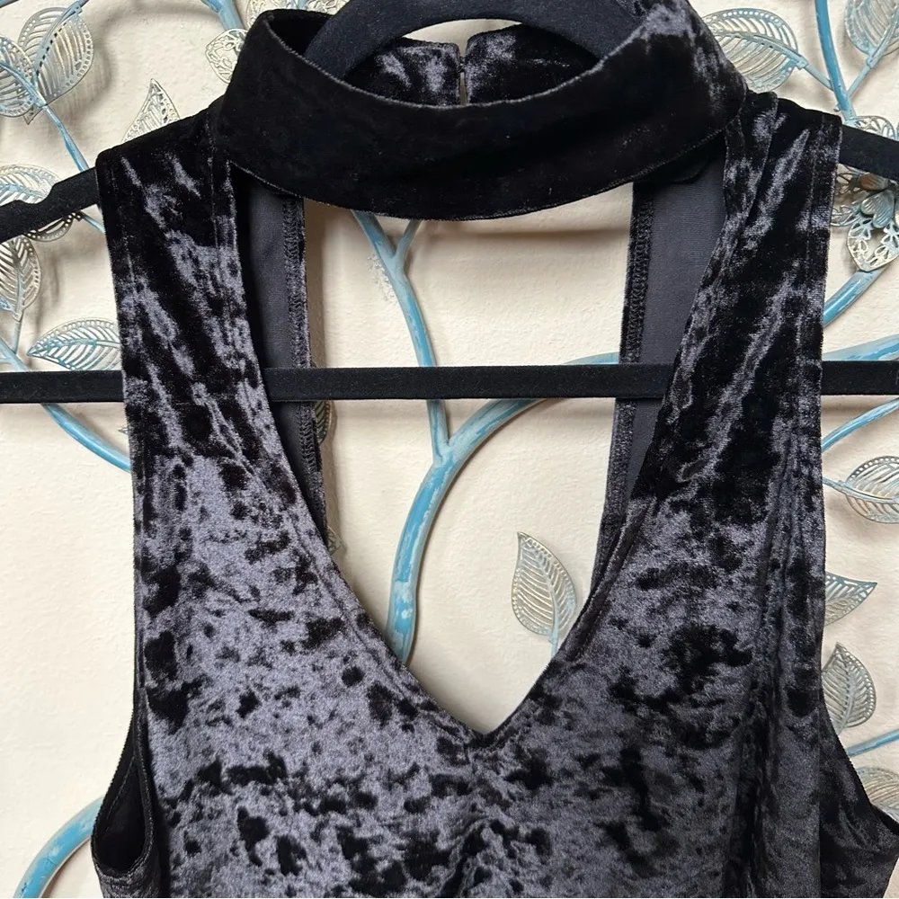 Show Me Your Mumu Friday Crushed Velvet Choker Swing Mini Dress Sz M EUC - Image 2