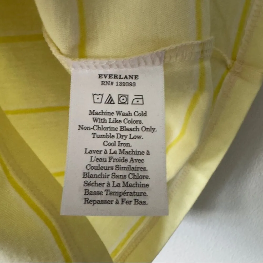 NWT Everlane 100% Organic Cotton T-Shirt Yellow Striped Summer Short Sleeve Crew - Image 8