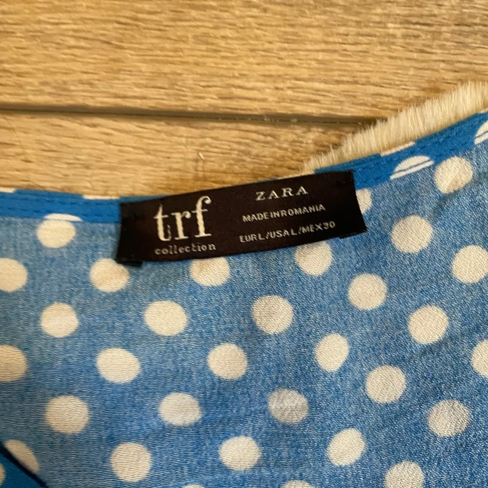 Zara blue polka dot button down blouse - Image 2