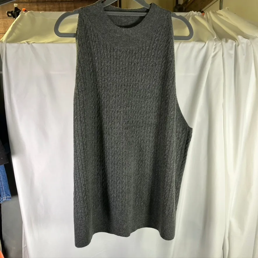 A New Day Sleeveless Sweater Tank Women's 4X Dark Grey Knit Ribbed Casual‎ New - Image 12